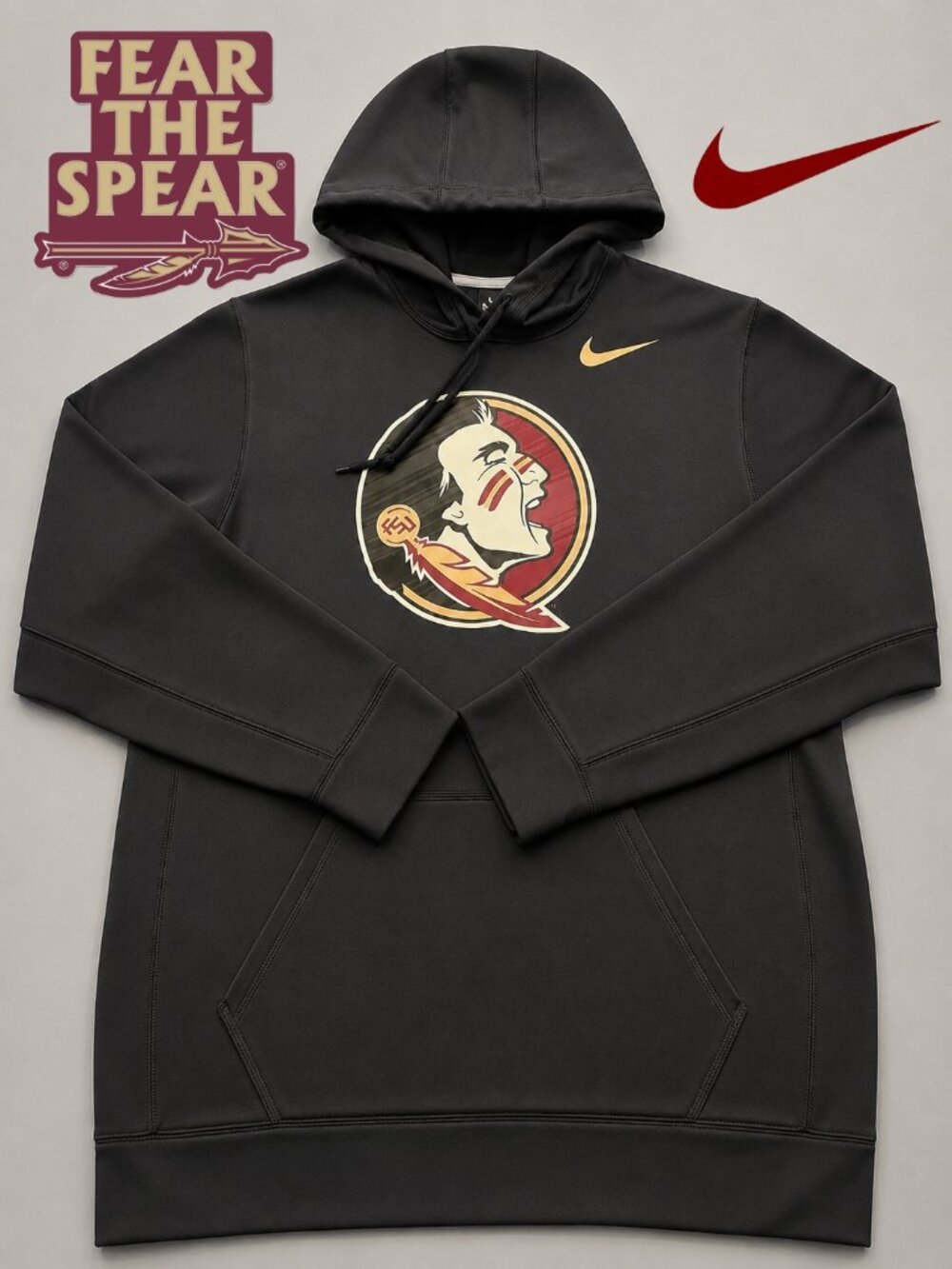Nike Florida State Seminoles Therma-FIT Hoodie Men's Large Black FSU NCAA